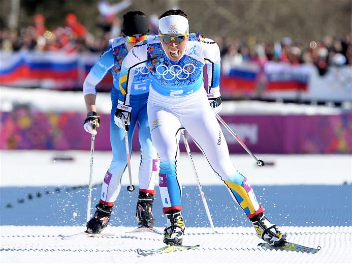 Сборная Швеции выиграла золотую медаль в лыжных гонках