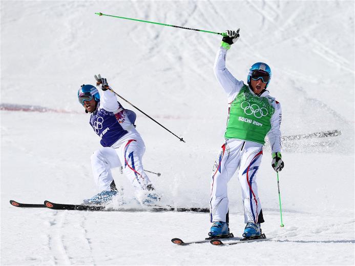 Спортсмены из Франции заняли весь пьедестал зимней Олимпиады по ски-кросcу
