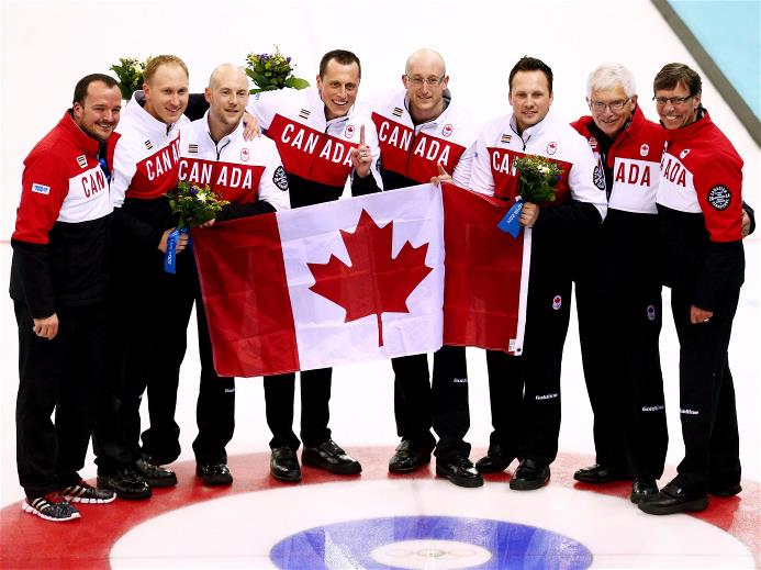 Мужская сборная Канады по керлингу третий раз подряд удостоилась золота зимних Олимпийских Игр по керлингу.